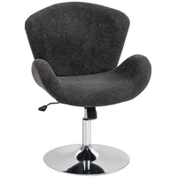 HOMCOM Swivel Desk Chair with Wide Seat - Butterfly Back - Dark Grey-Spacious 24.6" (62.5 cm) wide seat allows for various comfortable sitting positions