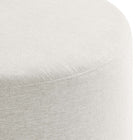 Modway Callum Large 29" Round Woven Heathered Fabric Upholstered Ottoman - Heathered Weave/Ivory-Weight Capacity: 506 lbs.