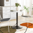 HOMCOM Round Dining Table with Steel Base & Non-slip Pad for Living Room - White-Two-seater size is excellent for placing it in your small kitchen and dining room