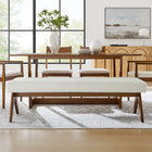 Modway - Lyra 63" Boucle Tapis Banc - Boucle ivoire-Rubberwood Legs