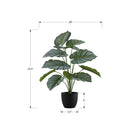 Monarch Specialties 24" Artificial Indoor Calathea - Table - Black Pot-This easy-care faux indoor floor plant is made from the highest quality materials and requires no maintenance or watering, for a sustainable, environmentally friendly decorative accent that will last a lifetime