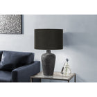 Monarch Specialties 24" H Contemporary Table Lamp - Black Ceramic / Black Shade-This accent lamp features a 3-way rotary switch holding a single bulb for a maximum output of 100W/120V (not included), allowing you to customize the lighting ambiance in your space