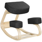 HOMCOM Ergonomic Wood Kneeling Chair with Thick Pads for Improved Posture - Black-Develop a good posture, prevent hunchback or myopia