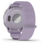 Garmin Approach J1 Smartwatch - Silver Aluminum Bezel with Lilac ComfortFit Fabric Band-Simplified interface: Display focuses on the most important information to make decisions easier