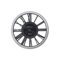 Monarch Specialties Clocks 20" Round Wall Clock - Black Silver -A stylish and trendy 20" round wall clock in a sleek, black and silver transitional design for your home decor