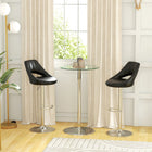 HOMCOM Round Bar Table for 2, Easy Assembly for Home Bar Cocktail Bistro - Clear-Two-seater size, perfect for smaller sized home bar and dining spaces