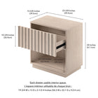 Hudson&Canal Jason Rectangular Fluted Nightstand - 24" W - Alder White-Features easy assembly