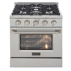 Kucht 30" KDF Series Pro Style Natural Gas Dual Fuel Range - Stainless Steel-Extra-large convection oven with 4.2 cu. ft. capacity, featuring a 5-rack configuration and oversized oven window for enhanced visibility and flexible cooking