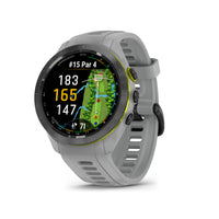 Garmin Approach S70 - Black Ceramic Bezel with Grey Silicone Band-Stunning 1.2” AMOLED display brings more than 43,000 full-color CourseView maps to life on your wrist
