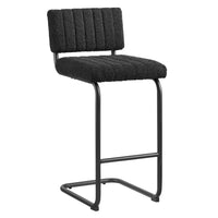 Modway Parity Boucle Counter Stools - Black Black - Set of 2-Mid-Century Modern Counter Stools
