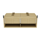 Manhattan Comfort Grace 60" Modern Double Dresser - Natural Oak/Gold-30 Day Limited Manufacturer's Warranty