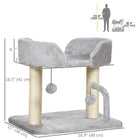 PawHut Cat Tree Tower Condo with Sisal Scratching Posts - Light Grey-Made from particle board, keeping the cat tree stable 