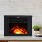 HOMCOM 14" 1000W Freestanding Electric Fireplace Heater - Black-Decorative and authentic firewood design 