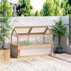 Outsunny Wooden Cold Frame Greenhouse - Natural- Transparent polycarbonate boards with good light transmittance allow plants to absorb sunlight fully
 
