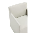 Manhattan Comfort Anna Square 22.83" Modern Faux Leather Upholstered Dining Armchair - Stone Grey-30 Day Limited Manufacturer's Warranty