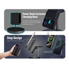 Adam Elements Mag 5 Magnetic 5-in-1 Wireless Charging Station with power Bank - Black-Wattage: 5 W - 15 W