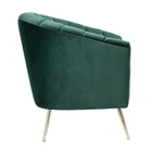 Manhattan Comfort Rosemont 32.28" Mid-Century Modern Velvet Upholstered Accent Chair - Green and Gold - 2 Pack-Weight Capacity: 300 Lbs. Seat Height: 18.9