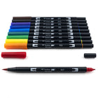 Tombow Dual Brush Pen, Primary, 10/Pack-Odor-less & Non-bleed Water-based Ink