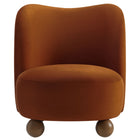 Modway Monroe Performance Velvet Accent Chair - Rust Walnut-Assembly Required