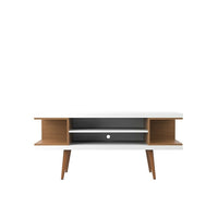 Manhattan Comfort Utopia 53.14" TV Stand, White and Maple Cream (19652)-Free Standing TV Stand for Living Room and Bedroom use.