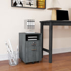 Vinsetto 2-Drawer Letter/A4 Filing Cabinet with Lock - Grey-1 open shelf and 2 drawers provide enough storage space 

