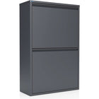 Ceha Canada CK 2-Door Metal Multipurpose Storage Cabinet - 24" W - Dark Grey-ORGANIZE YOUR SPACE: This metal tilt-out cabinet with hideaway drawer organizes bathrooms, kids' rooms, kitchens, or pantries. Multiple compartments and handles keep items accessible and clutter-free