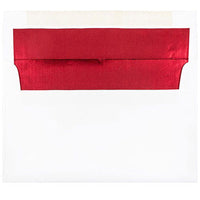 JAM Paper A9 Foil Lined Invitation Envelopes - 5.75" x 8.75" - White with Red Foil - 25 Pack-Colour: White with Red Foil Lining, Foil gives envelope natural looking shine