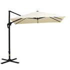 Outsunny 8' L x 8' W Square Patio Hanging Offset Umbrella with 360° Rotation - Cream White-Attractive and stylish offset market patio umbrella provides extra protection from the weather elements with its superior tilt and crank design  