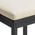 Modway Jax Oak Wood Counter Stool With Wavy Razor Back and Cushion - Black Linen-8