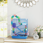 PawHut 5-Tier Portable Hamster Cage with Accessories - Dark Blue-Not for larger breeds such as Syrian hamsters 