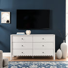 Modway Emmeline Scalloped 6-Drawer Dresser - White-Assembly Required
