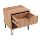 Manhattan Comfort DUMBO 20.07" Modern 1-Drawer Nightstand 2-Piece Set - Golden Brown-Perfect for Bedside Storage, Lamps or Display Items