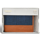 Champs Denim Leather Top Wing Wallet - Tan/Blue-Easy access ID window