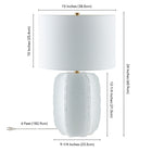 Hudson&Canal Turbida 24" Tall Table Lamp with Fabric Shade - Matte White/Brass/White-Product Dimensions: 15" L x 15" W x 24" H