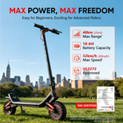 Gyrocopters Flash 6.0 MAX Electric Scooter for Adults & Teen - Speed 32 kmph - Range 40 km - Peak Motor 500W - 9" Tire - APP - Black-Unmatched 40km Max Range