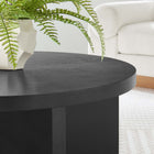 Modway Silas Round Wood Coffee Table - Black-X-Shaped Base