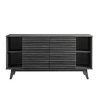 Modway Render 63" Sideboard Buffet Table TV Stand - Charcoal-Tapered Wood Legs