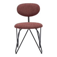 Zuo Novi Dining Chair - Maroon Brown - Set of 2-Comfy and durable polyester fabric