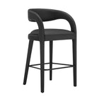 Modway Pinnacle Vegan Leather Bar Stool - Black Black - Set of 2-Assembly Required