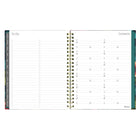 Blueline Weekly/Monthly Planner - 11" H x 8"-1/2" W - Flower Design - English-Password section