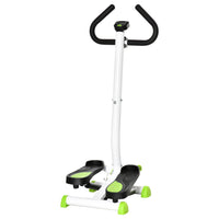 Soozier Stepper Exercise Machine with Handlebar - White & Green-Tones buttock and leg muscles with a low-impact design