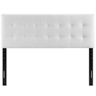 Modway Lily Upholstered Vinyl Full Headboard - White-Smooth vinyl upholstering