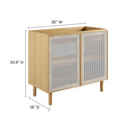 Modway Calla 36" Perforated Metal Bathroom Vanity Cabinet - Oak-Wood Grain Laminate
