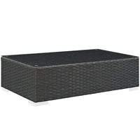 Modway Sojourn Outdoor Patio Coffee Table - Chocolate-Synthetic Rattan Weave