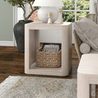 Hudson&Canal Kellan 20"W Square Side Table - Alder White-Finished in wood-look alder white