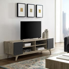 Modway Tread 70" Media Console TV Stand - Natural Grey-Natural Wood Grain laminate