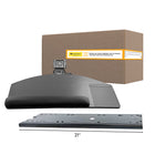 Intekview Venus Keyboard Tray - 25" x 13" - Right-Handed - 21" Rail-Soft-touch knob for precise tilt adjustment