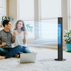 HOMCOM 46" Tower Fan for Bedroom with Remote Controller - Black-70-degree oscillation function direct exactly the air flow where you need it to 