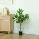 HOMCOM 36" Fake Plants with 345 Leaves - Green - 2 Pack-Material: PEVA, PP, Cement 