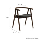 Modway Henry Vegan Leather and Wood Dining Chair - Black-Barrel Back Armrest
